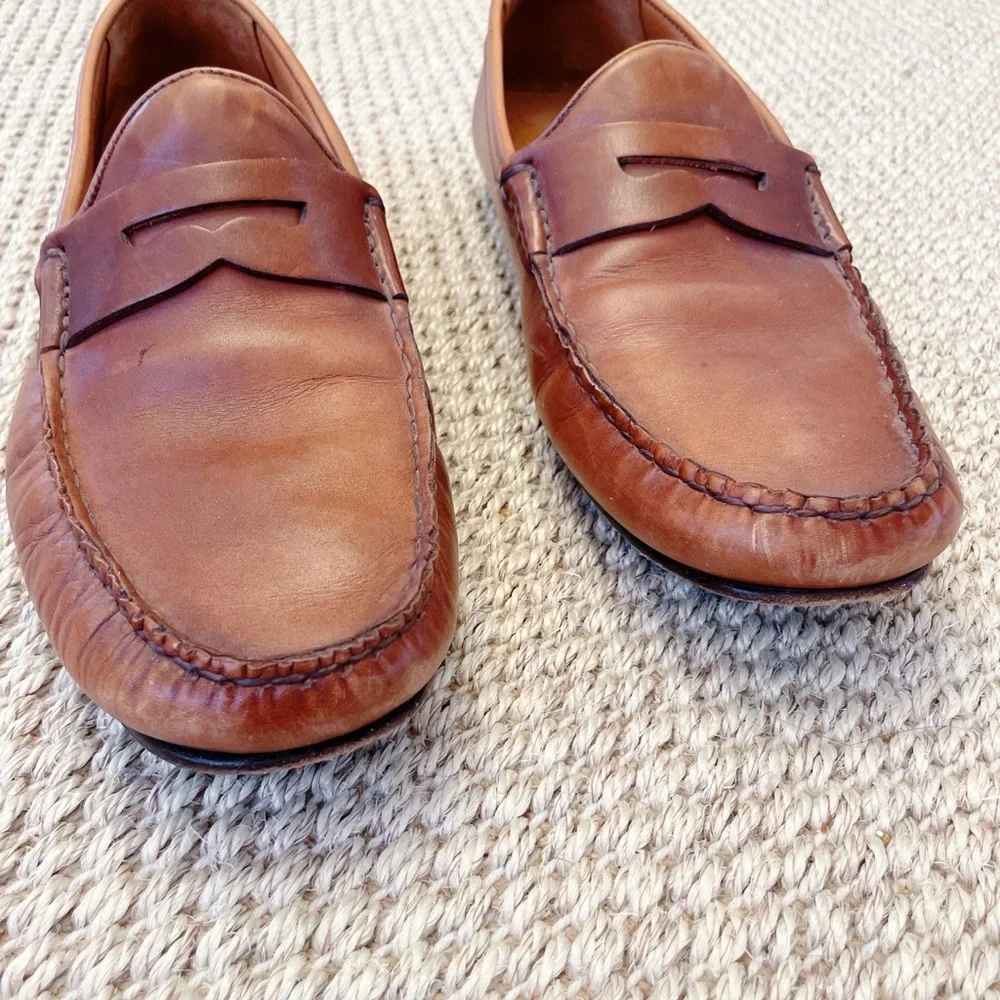 Allen Edmonds Super Sport Moc Toe Penny Loafer Datk Chili Leather Size 10.5 - Picture 3 of 11
